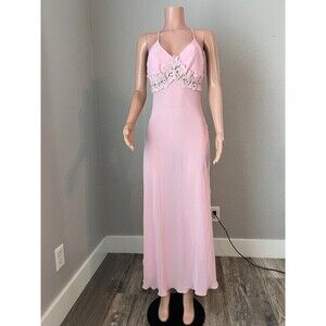 D'ELEGANCE LINGERIE Slip PINK SPAGETTI MEDIUM MAXI FLORAL LACE LIGHTWEIGHT#95